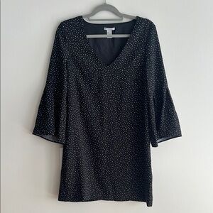 Black Polka Dot V-Neck Dress